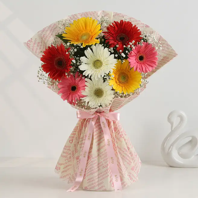 Mixed Brilliance Gerbera Flower Bouquet